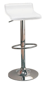 Coaster Bidwell 29" Upholstered Backless Adjustable Bar Stools White and Chrome (Set of 2) Model 120391